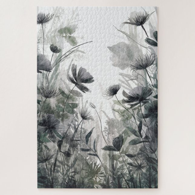 Danse Fleur Fluide | Puzzle Botanique à l'Aquarell (Vertical)