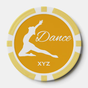 DANSE monogramme personnalisé et jetons de poker c
