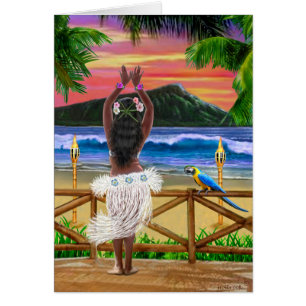 DANSE POLYNÉSIENNE HAWAÏENNE DE COUCHER DU SOLEIL