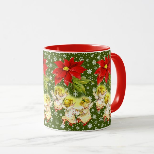 Danser Bébé Anges Noël Mug (Devant droit)