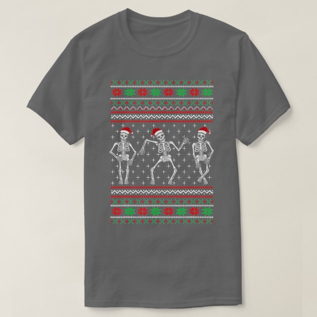Danser Drôle Skeletons laides Sweat de Noël (Design devant)