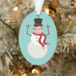 Danser drôle Snowman Photo de l'ornement de vacanc<br><div class="desc">Placez votre photo préférée dans cet ornement de Noël de bonhomme de neige amusant pour une façon festive et humoristique de décorer votre arbre. C'est drôle et mignon et apportera des rires joyeux pendant votre échange de cadeaux. Le cadeau de bâillon parfait pour la famille et les amis.</div>
