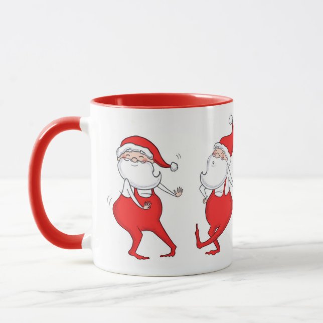 Danser le Père Noël illustré Christmas Mug (Gauche)