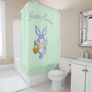 Danser Purple Lapin Pâques Monnaie Douche Rideau