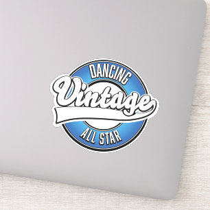 Danser vintage logo étoile autocollant