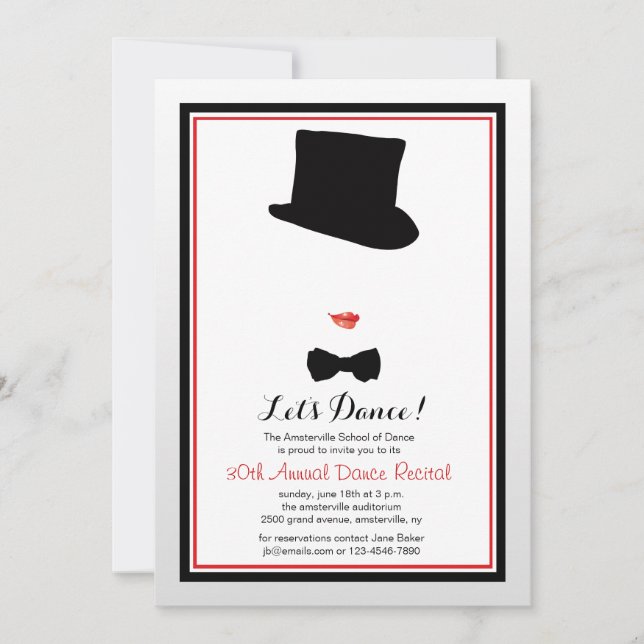 Danses encadrées de cabaret Invitation au considér (Devant)