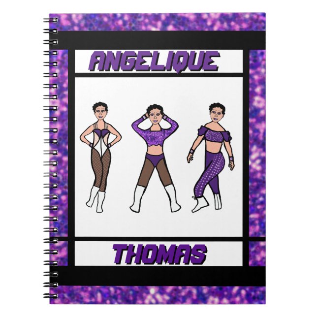 Danseur à trois styles Carnet violet et noir #2 (Devant)