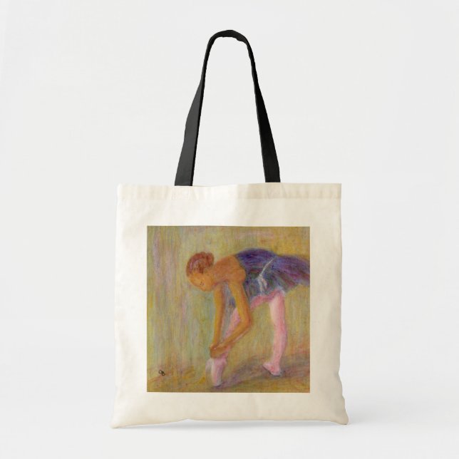 Danseur attachant ses chaussures de ballet, sac (Devant)