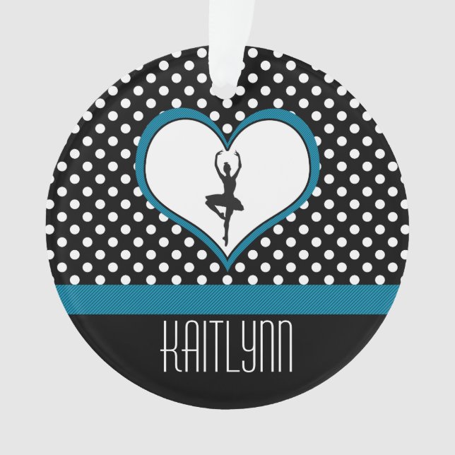 Danseur au coeur bleu - pois noir et blanc (devant)