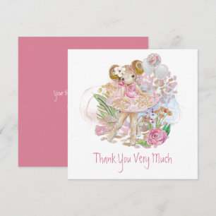 Danseur de ballet Whimsical Floral Pink Gold Merci