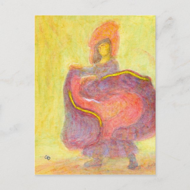 Danseur en costume chinois, carte postale (Devant)