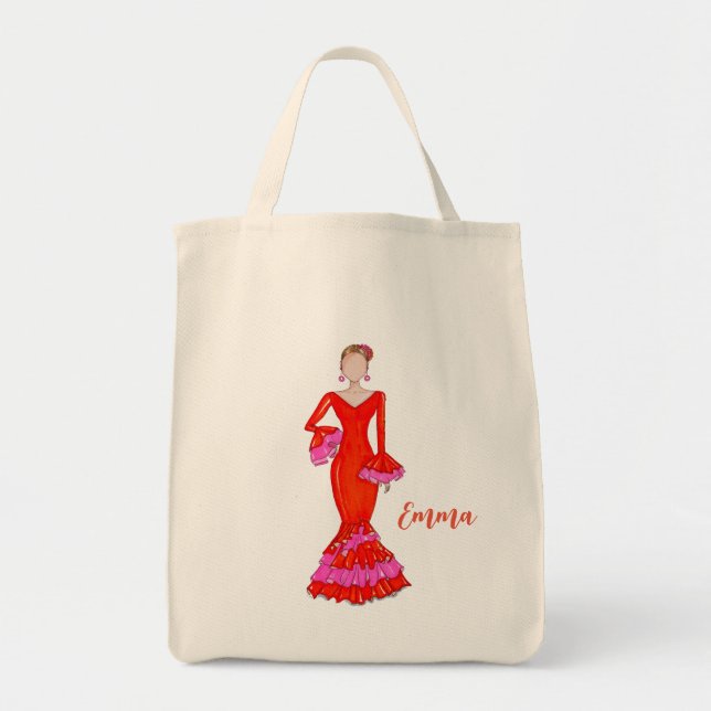 Danseur flamenco avec sac fourre-tout de robe oran (Devant)