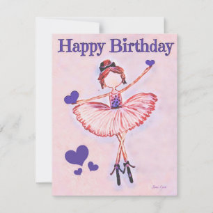 Danseur personnalisé Birthday Card ballerina