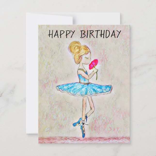Danseur personnalisé Birthday Card ballerina (Devant)
