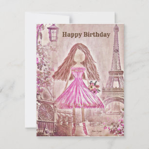 Danseur personnalisé Birthday Card ballerina