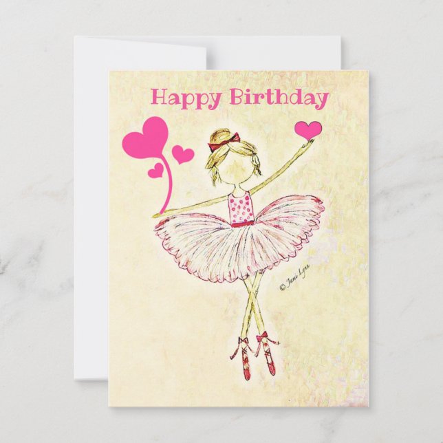 Danseur personnalisé Birthday Card ballerina (Devant)