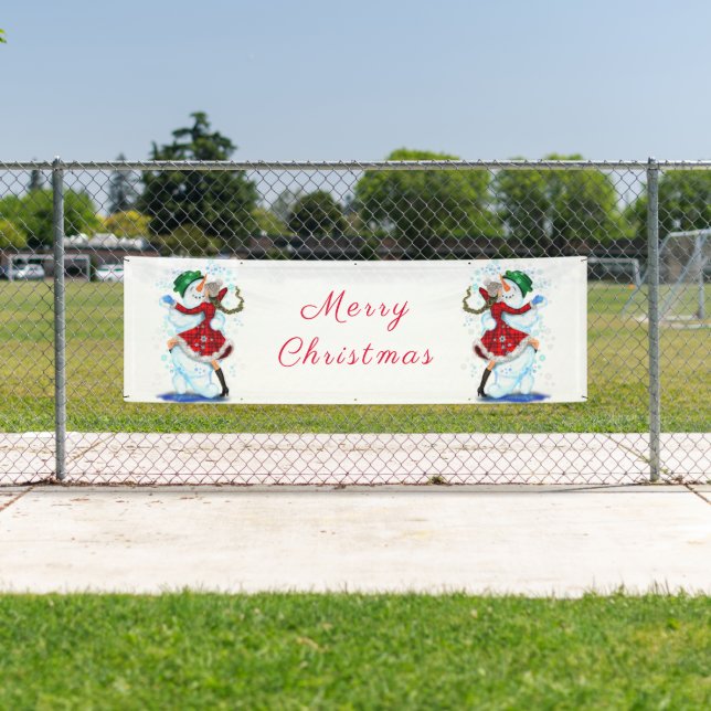 Danseurs de neige et de filles bannière de Noël Ta (En situation)