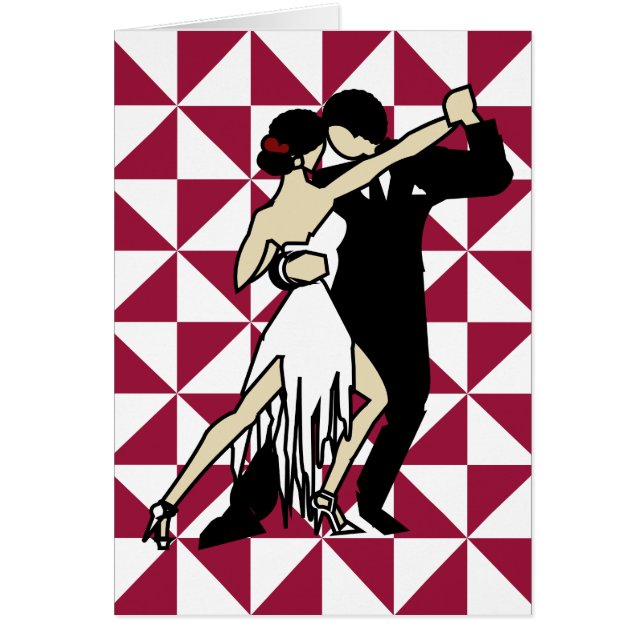 Danseurs de Tango Bourgogne et blanc Géométrique (Devant)