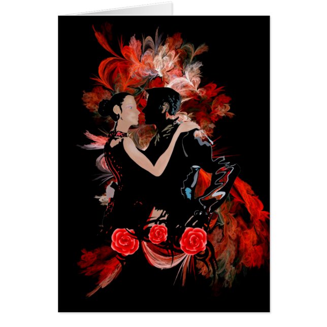 Danseurs de tango romantiques sur la fractale roug (Devant)