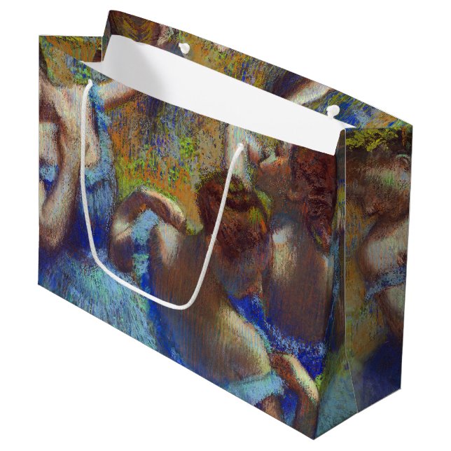Danseurs en Bleu, Edgar Degas Grand sac cadeau (Devant Angle)