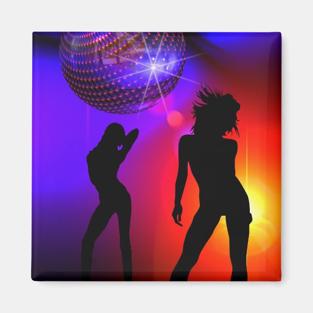 Danseurs Sous Disco Ball Magnet Dance Cadeau (Devant)