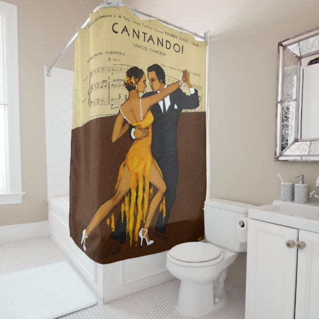 Danseurs Tango Tango Concion Douche Rideau (En situation)