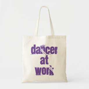 Danseuse au travail Sac fourre-tout blanc/pourpre