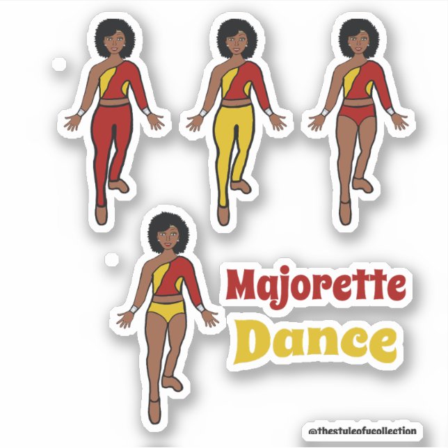Danseuse Changement Rapide Autocollants Rouge Jaun (Devant)