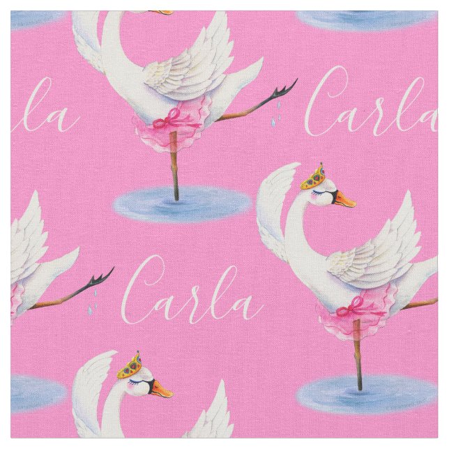 Danseuse de ballet cygne nom tissu rose (Fermer)