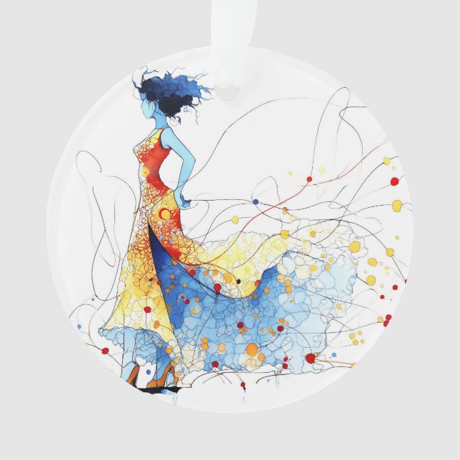 Danseuse de flamenco à l'aquarelle – Joie en mouve (devant)