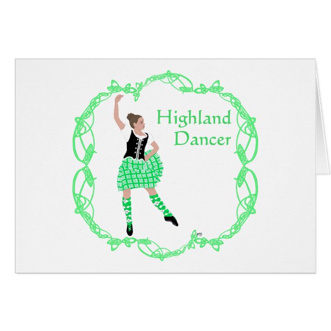 Danseuse des Highlands écossais Nœud celtique Vert (Devant horizontal)