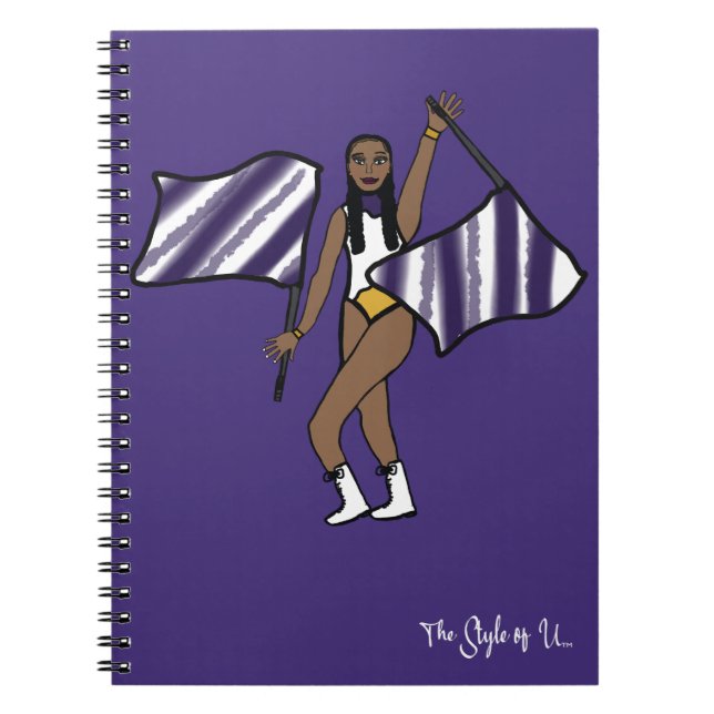 Danseuse Drapeau blanc violet or Accent F Carnet (Devant)