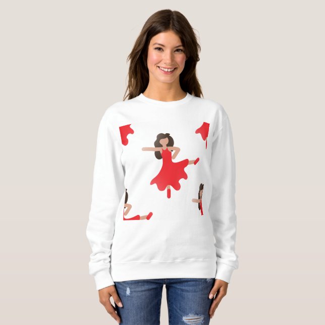 Danseuse émoji femmes sweatshirt (Devant entier)