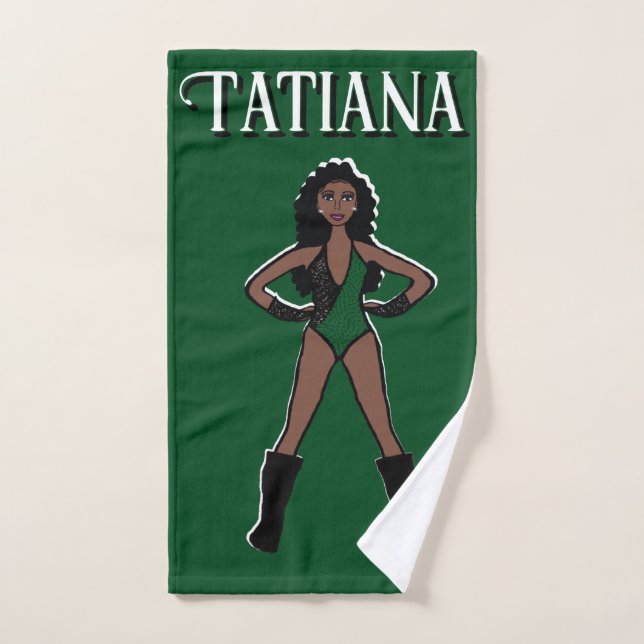 Danseuse/Majorette Serviette à main verte Noir #4 (Serviette à main)