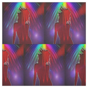Danseuse Sous Le Tissu De Douche Arc-En-Ciel Neon