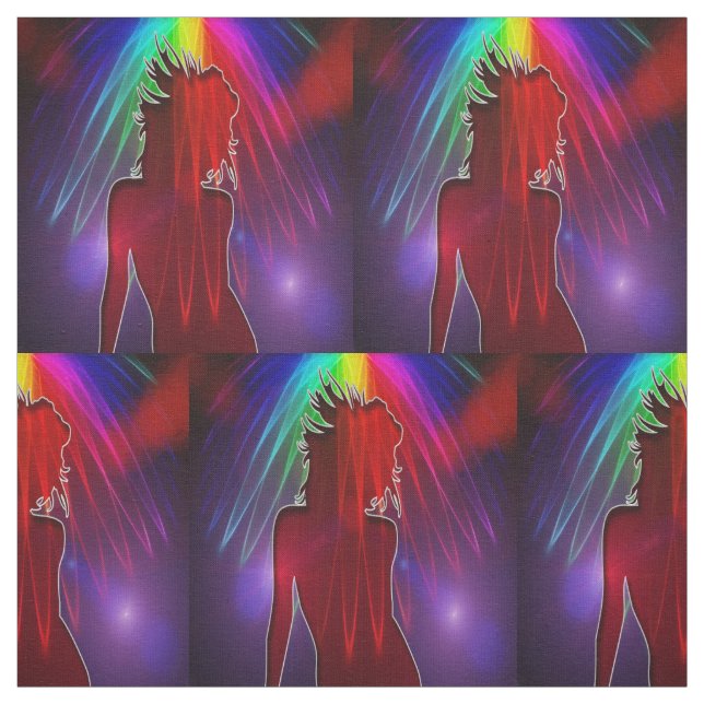 Danseuse Sous Le Tissu De Douche Arc-En-Ciel Neon (Échantillon)