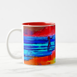 Danseuse Sunset Beach en couleurs primaires Mug ca