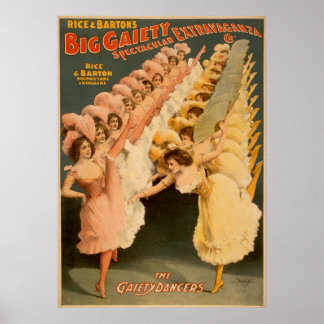 Danseuses Gaiety - Poster publicitaire Vintage