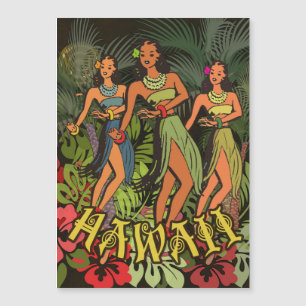 Danseuses Hula Vintage Hawaï Rétro Tiki Palmier