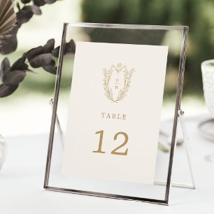DAPHNE Elegant Cream Gold Mariage Numéros de table