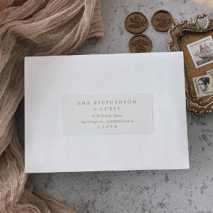 DAPHNE Gold et blanc Mariage Étiquettes de adresse