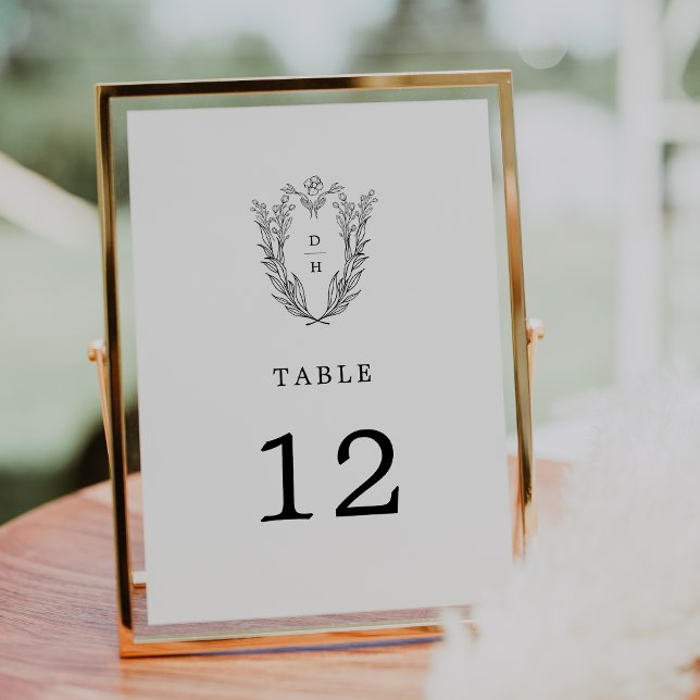 DAPHNE Noir Blanc Élégant Numéros de table de mari (DAPHNE Black White Elegant Wedding Table Numbers)