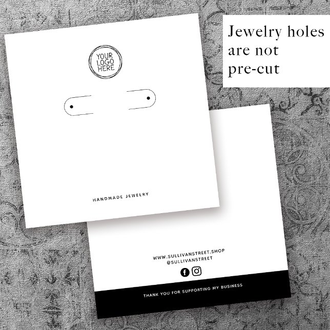 D'appel Ajouter votre logo Boucle Boucles d'oreilles Carte (Créateur téléchargé)