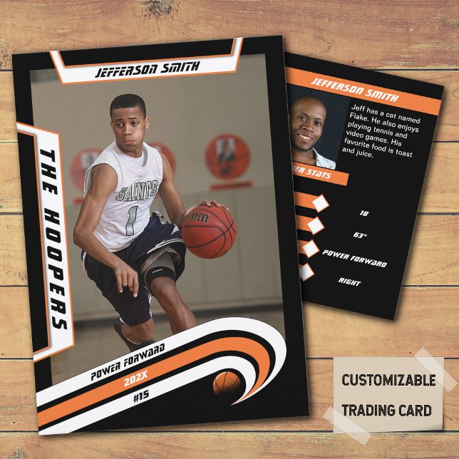 D'appel Basket-ball carte de commerce en Orange animé (Unleash the Future of Basketball Collectibles with the Basketball Trading Card in Lively Orange)