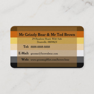 D'appel Bears on Bear Drapeau Gay Grooms Carte de contact