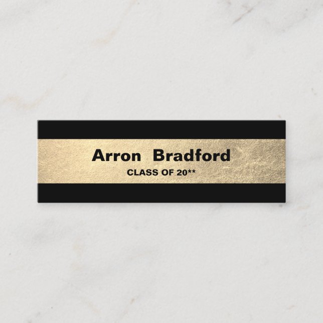 D'appel Boîtier de la carte de nom Gold Black Graduation (Devant)