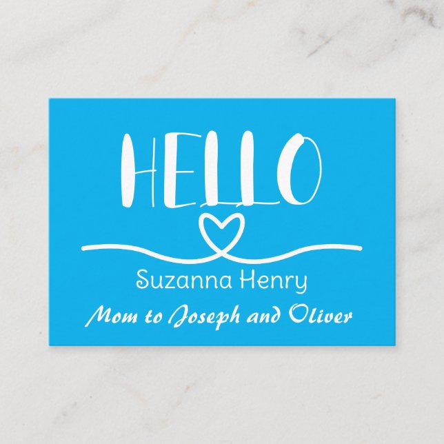 D'appel Bonjour Garçon Maman Carte de contact Maman Carte  (Devant)