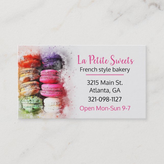 D'appel Boulangerie Macarons Carte de visite à thème (Devant)