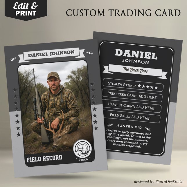D'appel Carte à collectionner Custom Hunter, Cadeaux de ch (Custom Hunter Trading Card, Hunting Gifts Hunter Card)