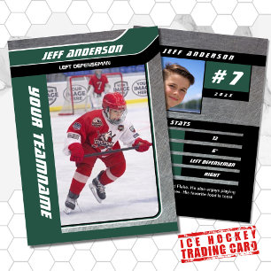 D'appel Carte à collectionner en métal vert de hockey sur